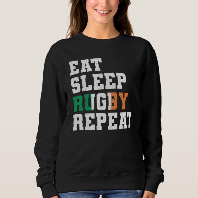 Camiseta Ireland Eat Sleep Rugby Repeat Irish Pride (Frente)