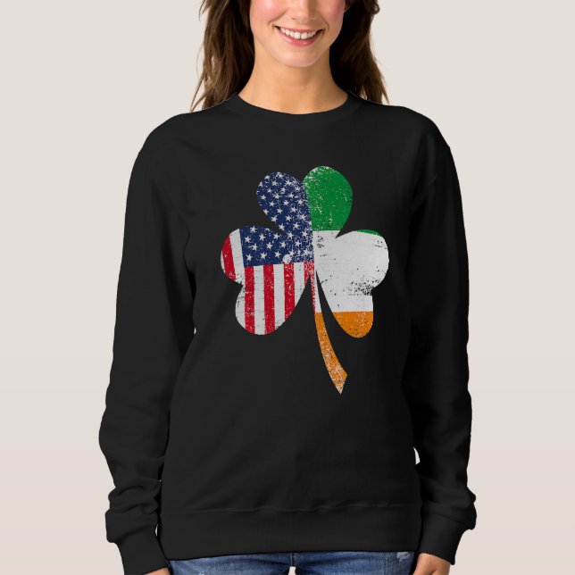 Camiseta Ireland Shamrock St Patricks Day IRISH US FLAG Pre (Frente)