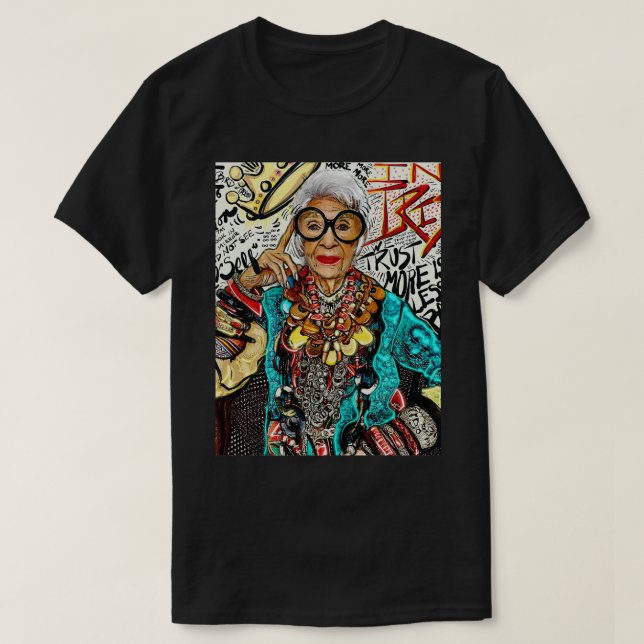 Camiseta Iris Apfel Fashion 2 (Frente do Design)
