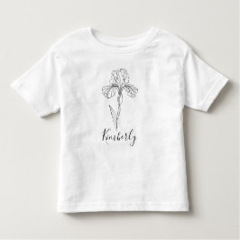 Camiseta Íris de fevereiro com nome personalizado Flor de N