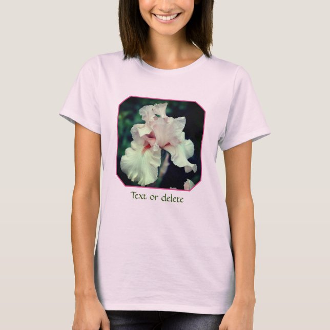 Camiseta Íris Flor de Barba Pêssego Personalizada (Frente)