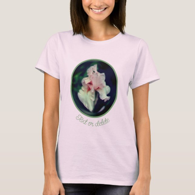 Camiseta Iris Floral Abstrato Art Rosa Personalizado (Frente)