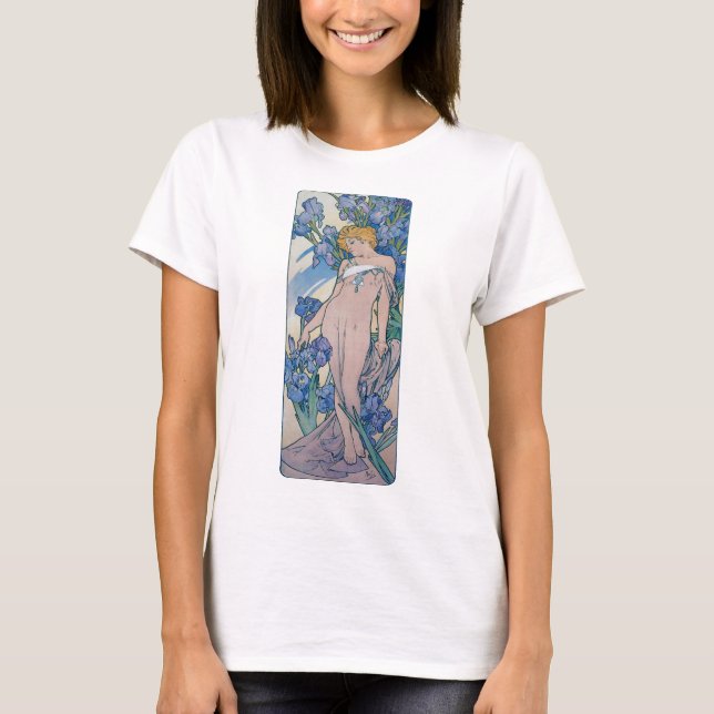 Camiseta Íris (Quatro Flores), Alphonse Mucha (Frente)