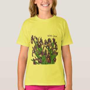 Camiseta Íris Roxa Bonita & Amarelo Manteiga Aquarela