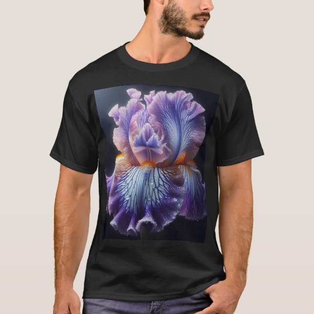 Camiseta Íris Roxo Floral Roxo e Azul (Frente)