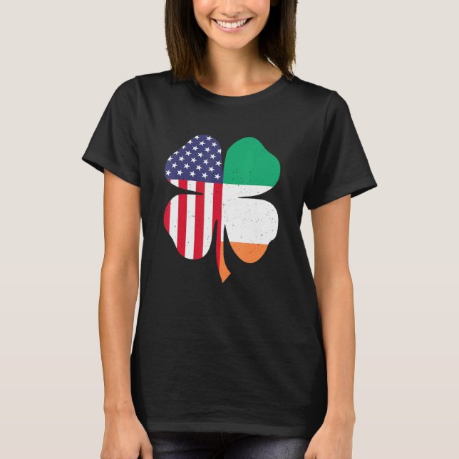 Camiseta Irish American Clover Flag St. Patrick's Day (Frente)