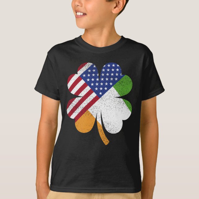 Camiseta Irish American Flag Flag Boy (Frente)