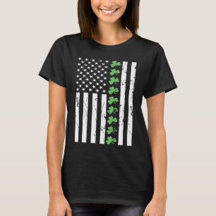 Camiseta Irish American Flag Ireland Dia de São Patrício Fu