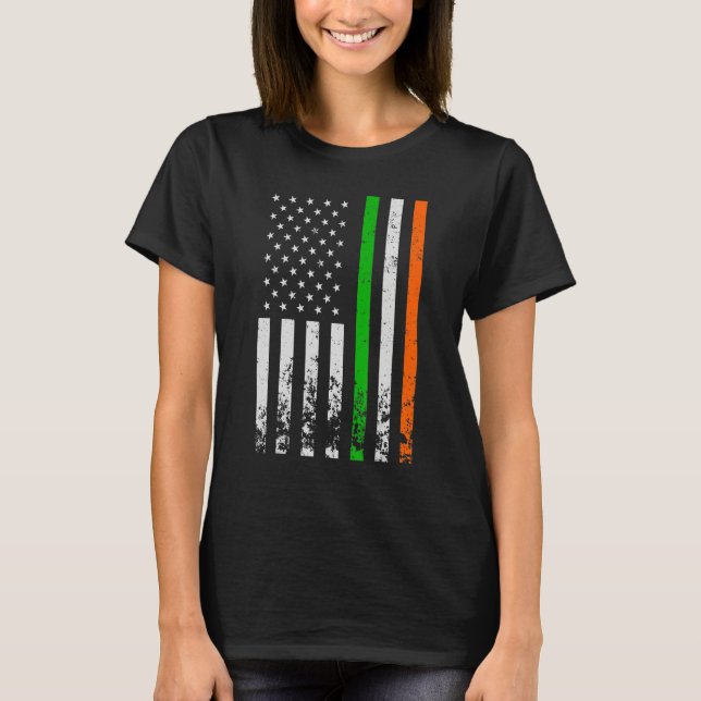 Camiseta Irish American Flag Ireland Flag DIA DE SÃO PATRÍC (Frente)