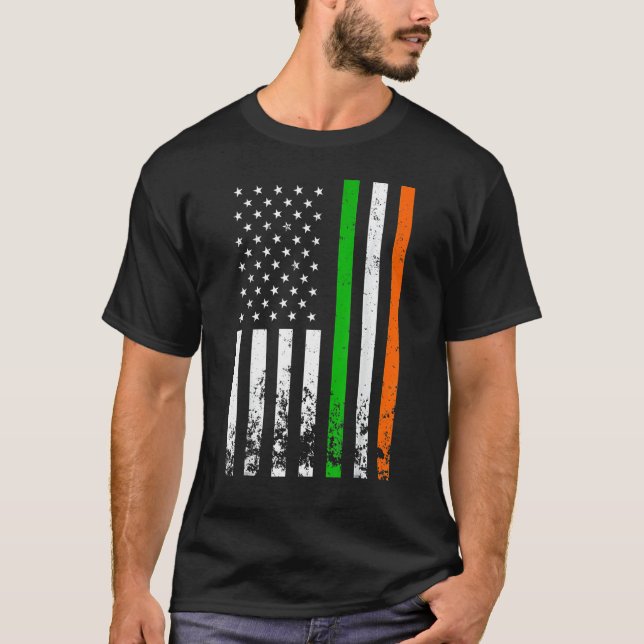 Camiseta Irish American Flag Ireland Flag Men Women Rua Pat (Frente)