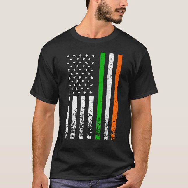 Camiseta Irish American Flag Ireland Flag Men Women Rua Pat (Frente)