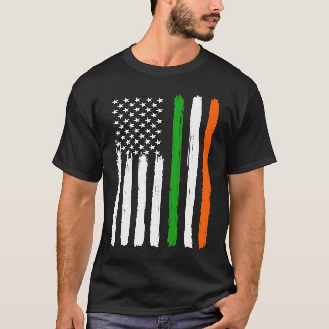 Camiseta Irish American Flag Ireland Flag ST PATRICK'S DAY  (Frente)