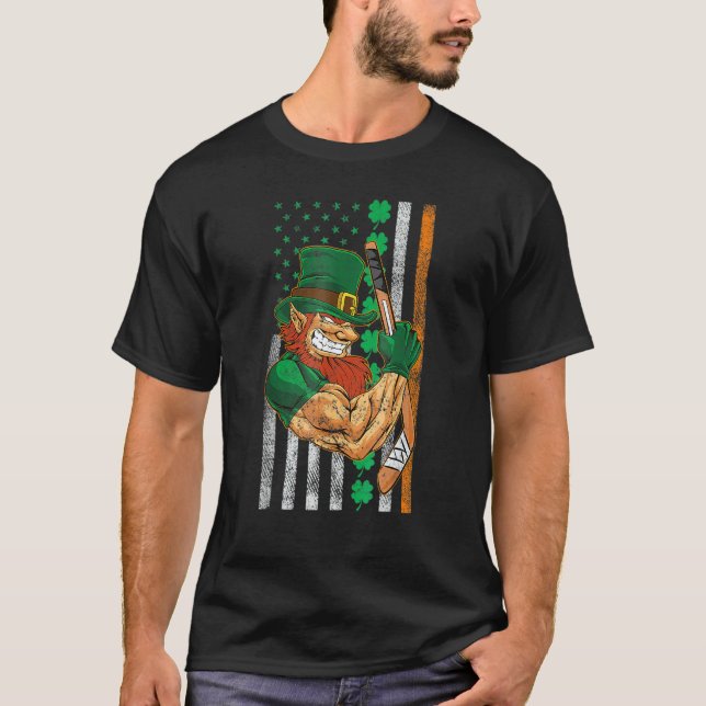Camiseta Irish American Flag Lucky Hockey St Patrick's Day (Frente)