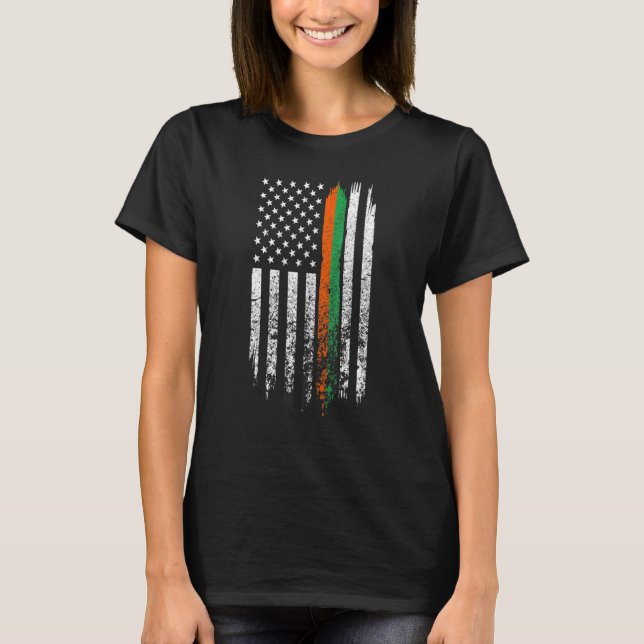 Camiseta Irish American flag Patrick's day cool Ireland fla (Frente)