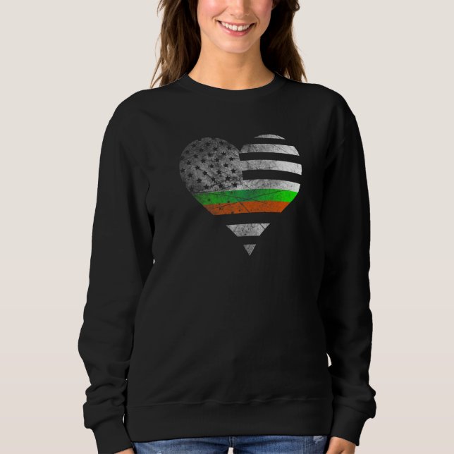 Camiseta Irish American flag Patrick's day love heart Irela (Frente)