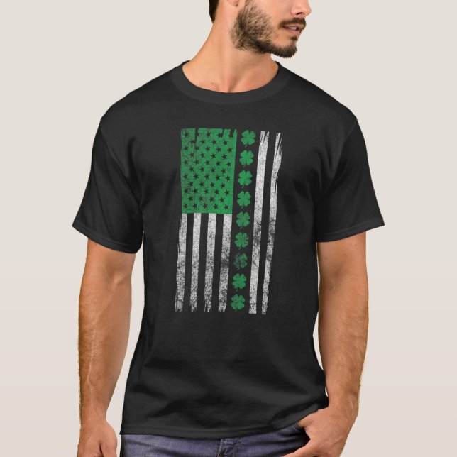 Camiseta Irish American flag Shamrock Stripes Cool Ireland  (Frente)