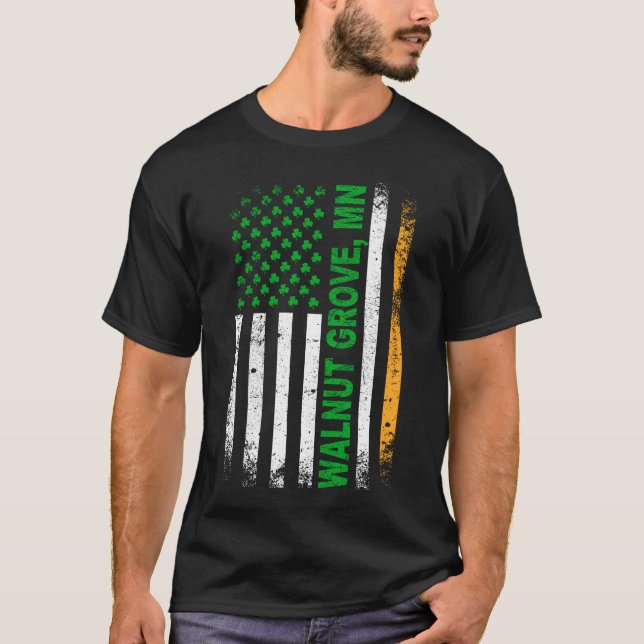 Camiseta Irish American Flag WALNUT GROVE, MN (Frente)