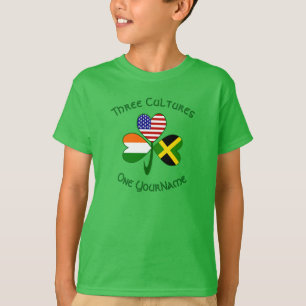 Camiseta Irish American Flags jamaicano sacode seu nome