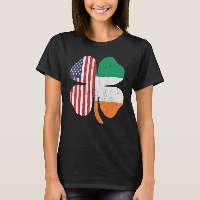Camiseta Irish American Shamrock Design Outfit St. Patrick' (Frente)