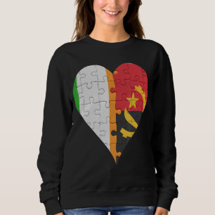 Camiseta Irish Angolan Flag Heart