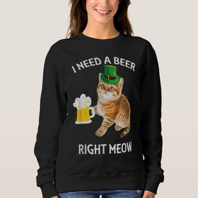 Camiseta Irish Beer Cat TShirt St Patricks Day Drinking (Frente)