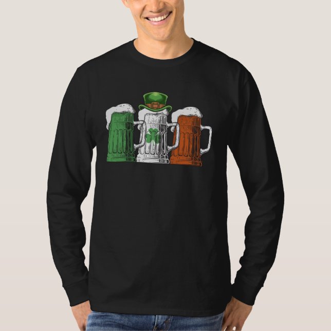 Camiseta Irish Beer Ireland Flag St Patricks Day Beer  Men  (Frente)