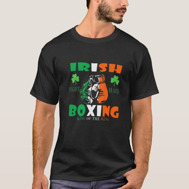 Camiseta Irish Boxing Ireland Flag Shamrock Irish Boxing Ru (Frente)