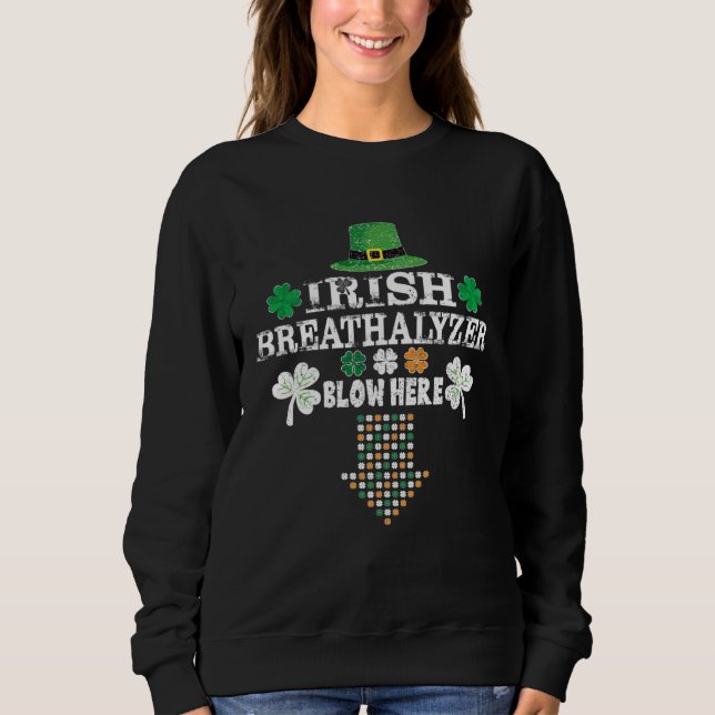 Camiseta Irish Breathalyzer Blow Here St Paddy s Day 1 (Frente)