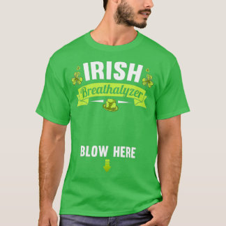 Camiseta Irish Breathalyzer Blow Here St Patricks Day