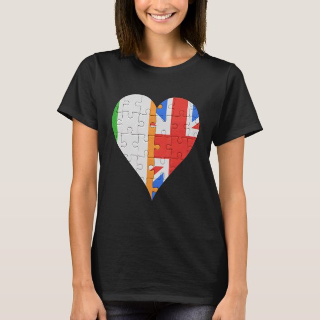 Camiseta Irish British Flag Heart (Frente)