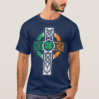 Camiseta Irish Celtic Knot Christian Cross Ireland Flag Sha