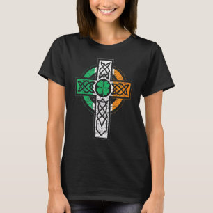Camiseta Irish Celtic Knot Christian Cross Ireland Flag Sha