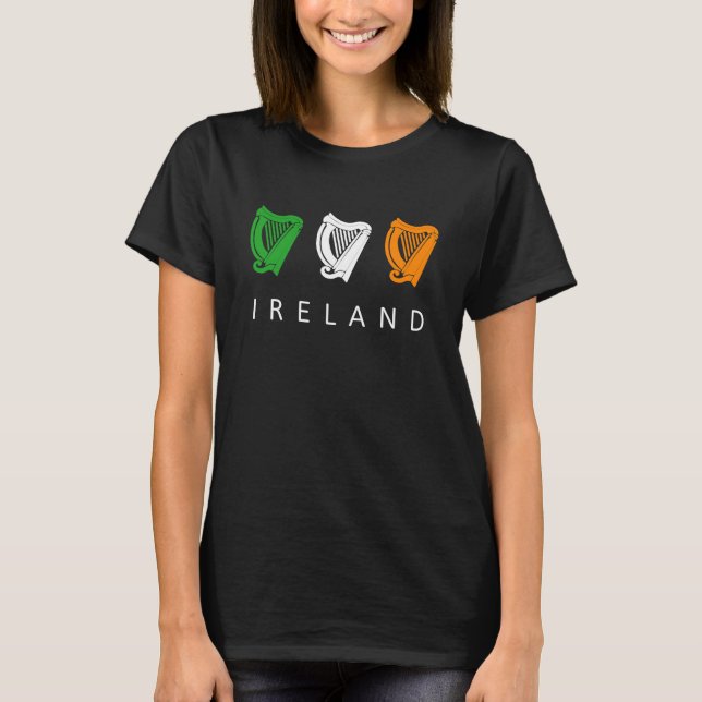 Camiseta Irish Celtic Triple Harp Medieval Emblem of Irelan (Frente)