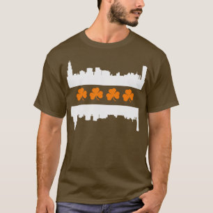 Camiseta Irish Chicago Skyline Flag
