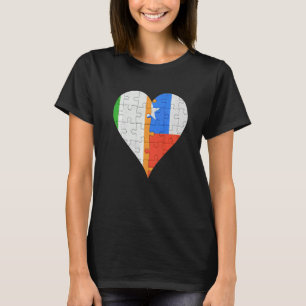 Camiseta Irish Chilean Flag Heart