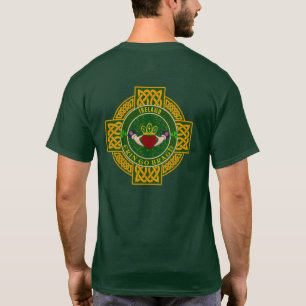 Camiseta Irish Claddagh com Ouro Celtic Cross Personalizado