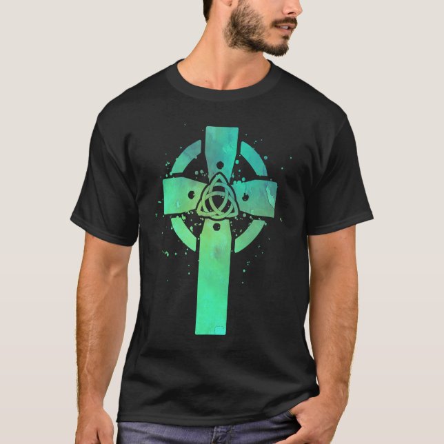 Camiseta Irish Cross Celtic Trinity Knot Triquetra Christia (Frente)