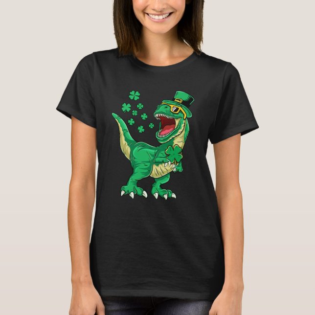 Camiseta Irish Dinosaur rex Happy St Patrick's Day Toddlers (Frente)