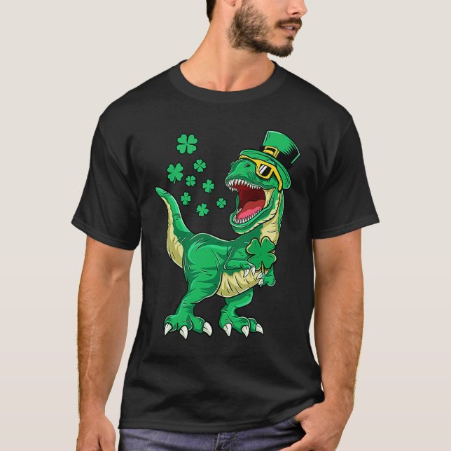Camiseta Irish Dinosaur T rex Happy St Patrick's Day Toddle (Frente)