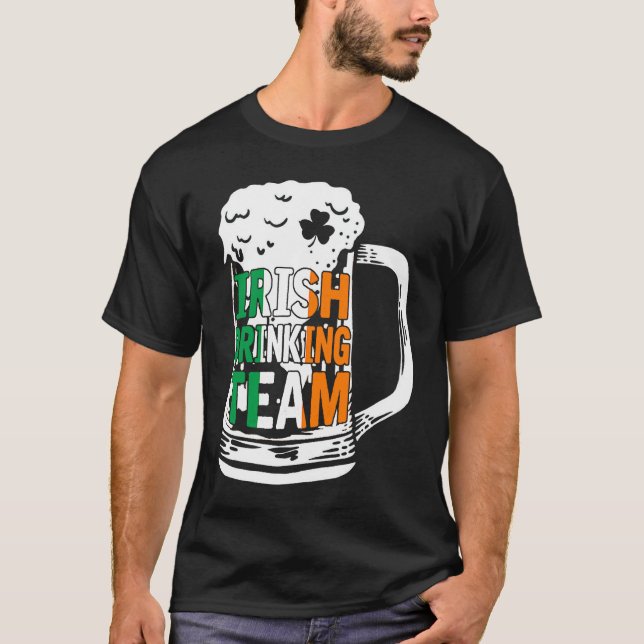 Camiseta Irish Drinking Team Beer  Ireland Flag Patrick's D (Frente)