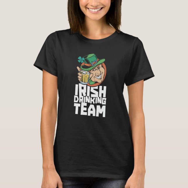 Camiseta Irish Drinking Team St Patricks Day Ireland Leprec (Frente)