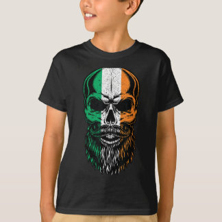 Camiseta Irish Flag Bearded Skull Head Saint Patrick's Day 