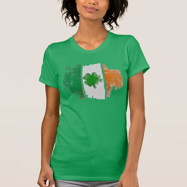 Camiseta Irish Flag Green Shirt Womens Irish T Shirt Design (Frente)