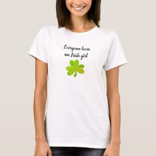 Camiseta Irish Girl Shamrock - pintura irlandesa