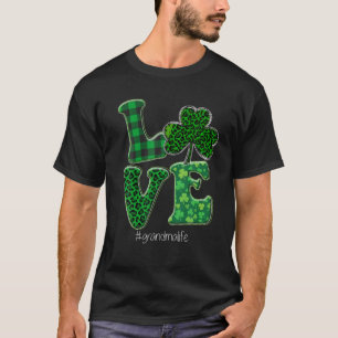 Camiseta Irish Grandma Life LOVE Leopard Shamrock St Patric