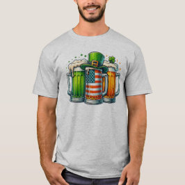 Camiseta 🇮 🇪 Irish Hat, American Flag & Beer