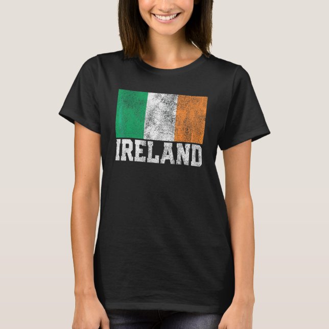 Camiseta Irish Ireland Flag Pride Roots Country Rua Patrick (Frente)