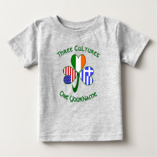 Camiseta Irish Irish American Flags Grego Shamrock Seu Nome