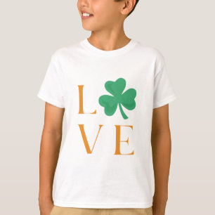 Camiseta Irish Love Clover Shamrock Green e Orange