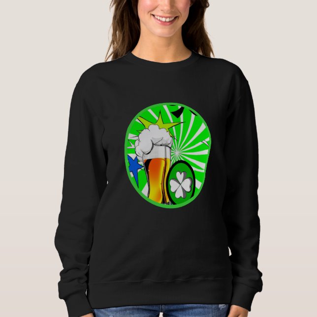 Camiseta Irish lucky shamrock with beer mug St Patricks Day (Frente)